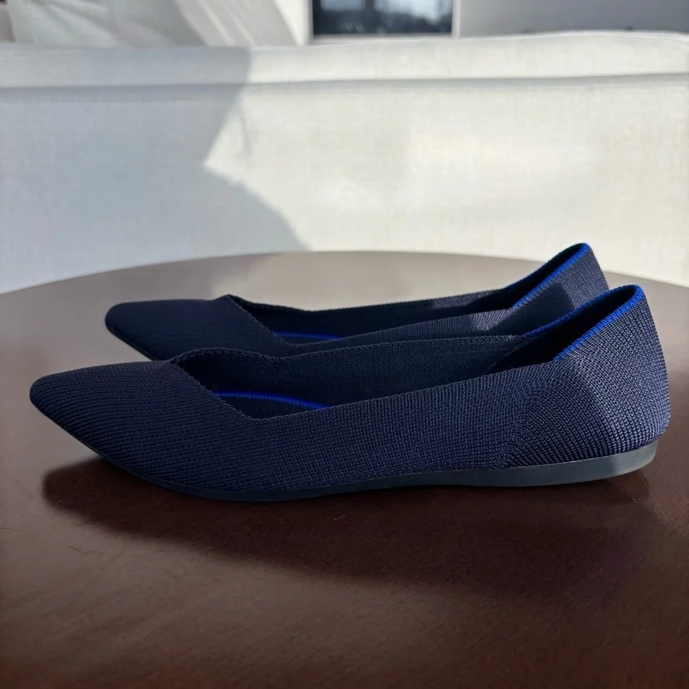 Rothy's Women’s The Point Maritime Navy‎ Slip On Flats Ballet, Size 7